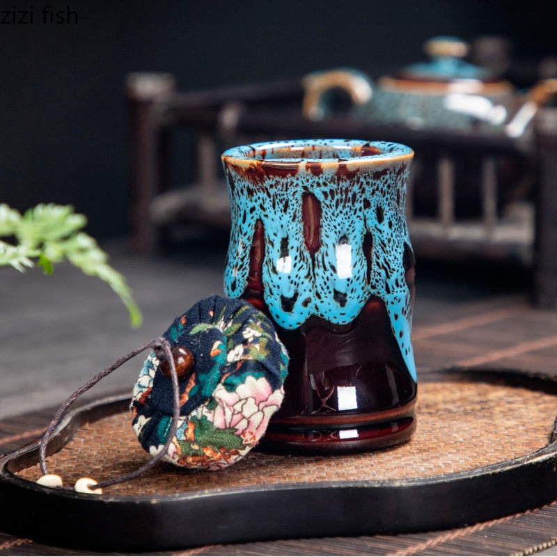 Keramischer Teedose Teebox Teebehälter Lagertank Versiegeltes Glas Getreidetank Bonbonglas Teeorganizer Teedose Schreibtischaufbewahrungsbox