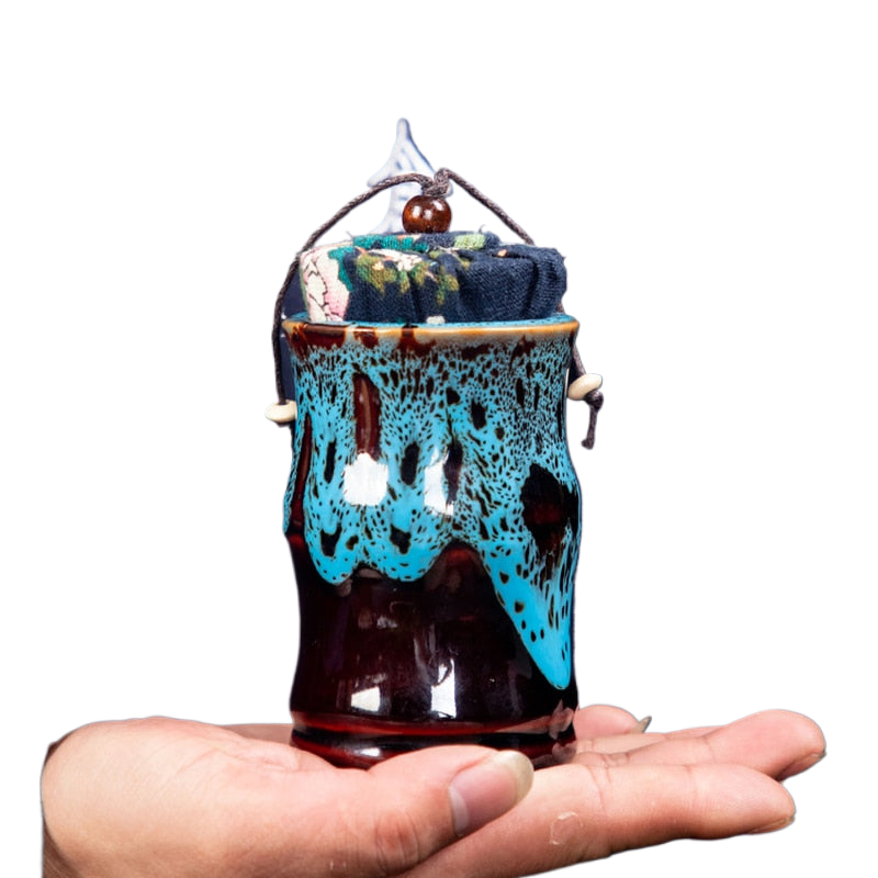 Keramischer Teedose Teebox Teebehälter Lagertank Versiegeltes Glas Getreidetank Bonbonglas Teeorganizer Teedose Schreibtischaufbewahrungsbox
