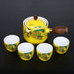 Keramische Teetasse für Puer Porzellan Chinesisches Kungfu Teeset 360 Grad drehbarer Teekocher und Teefilter, tragbare Reise-Teekanne