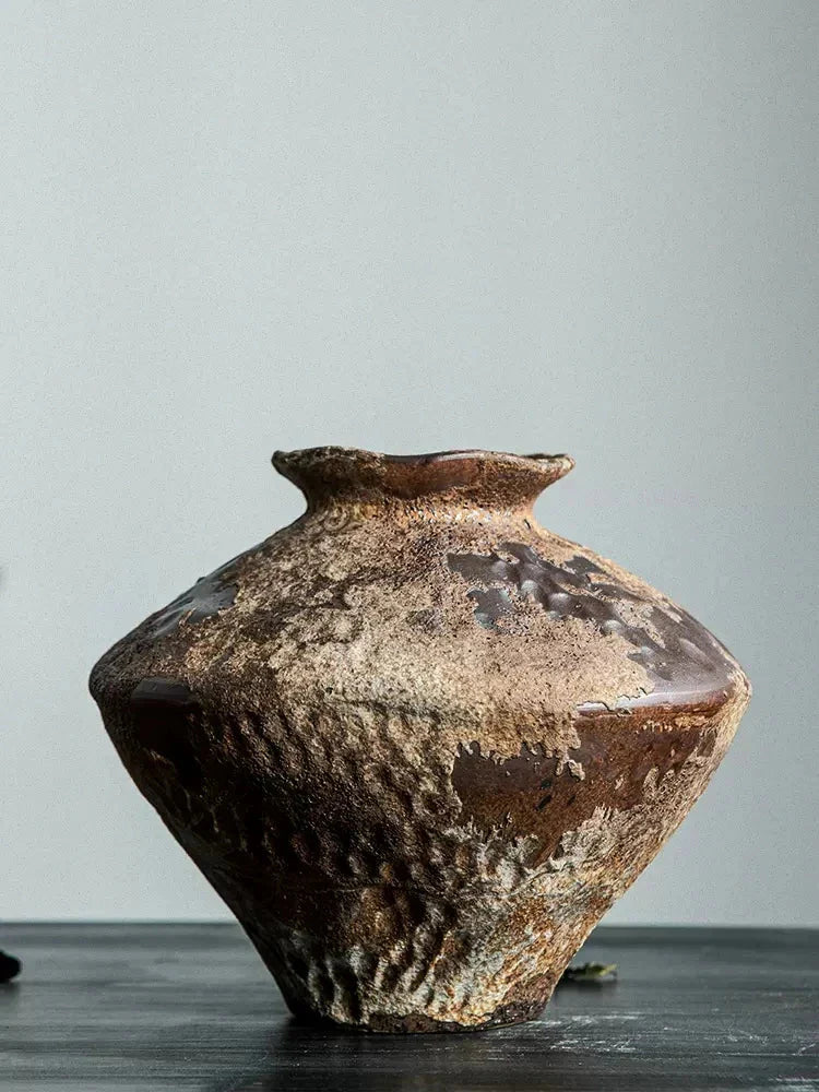 Keramische aktive Glasur Oberfläche rustikale Vase vintage Vase Zen Dekoration raue Keramiktopf handgefertigte vintage Porzellan Vase