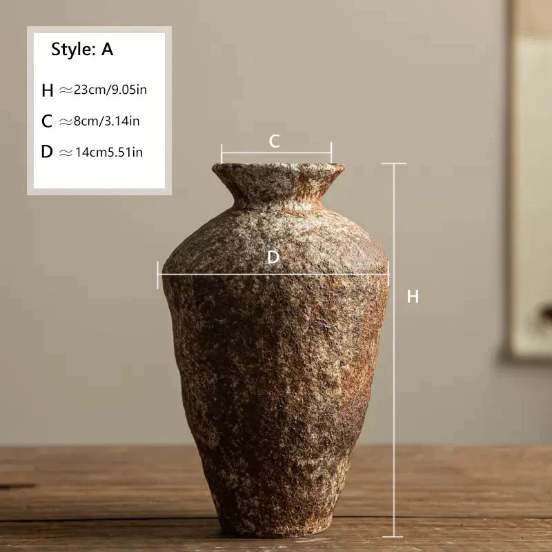Keramische aktive Glasur Oberfläche rustikale Vase vintage Vase Zen Dekoration raue Keramiktopf handgefertigte vintage Porzellan Vase