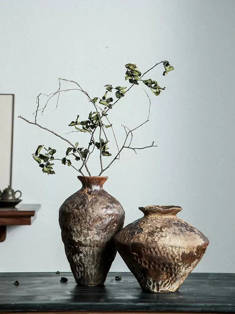 Keramische aktive Glasur Oberfläche rustikale Vase vintage Vase Zen Dekoration raue Keramiktopf handgefertigte vintage Porzellan Vase