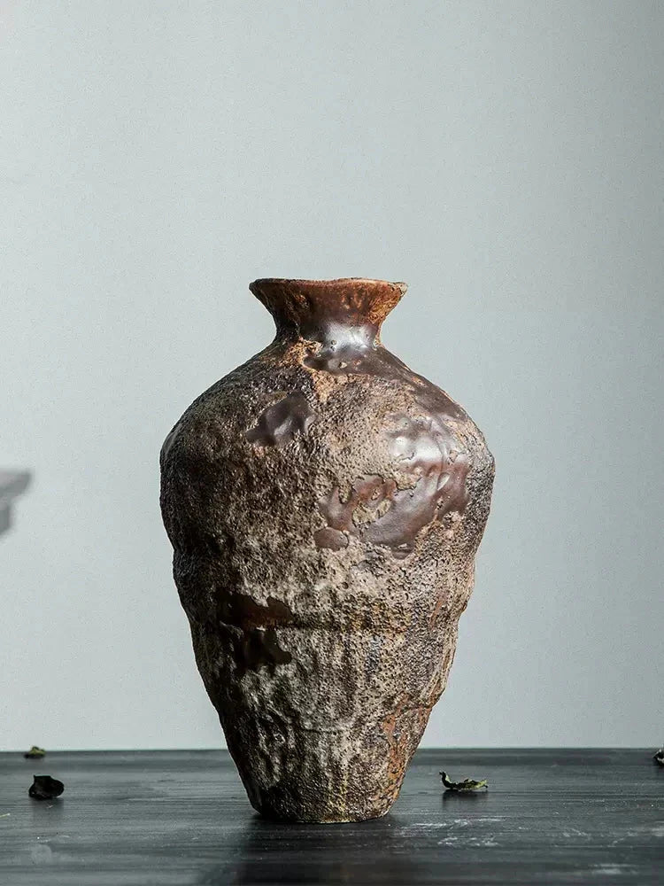 Keramische aktive Glasur Oberfläche rustikale Vase vintage Vase Zen Dekoration raue Keramiktopf handgefertigte vintage Porzellan Vase