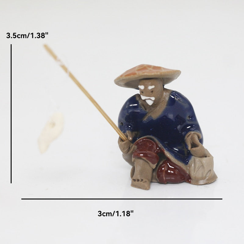 Keramische Fischerboot-Figuren für Aquarium Fischtank Landschaft Bonsai Steingarten Ornament Dekoration Feengarten Wohnkultur