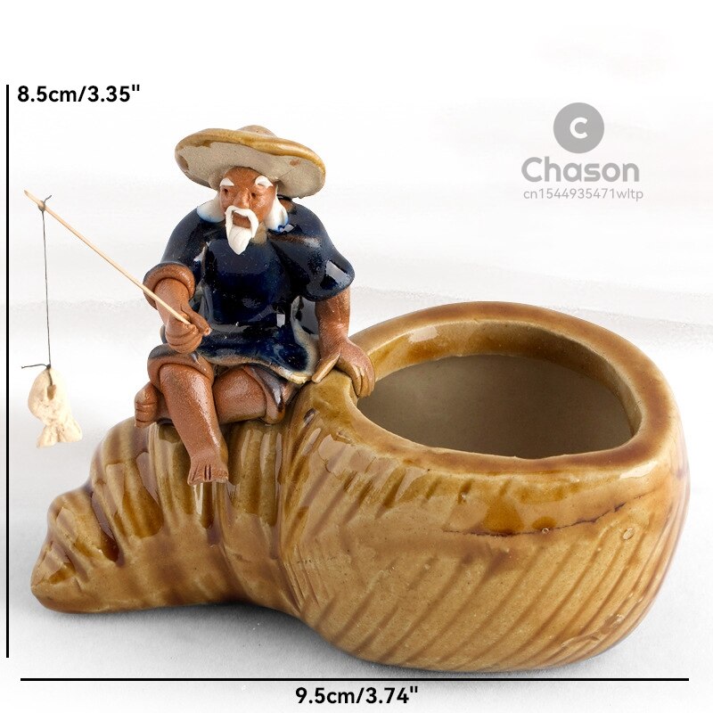 Keramische Fischerboot-Figuren für Aquarium Fischtank Landschaft Bonsai Steingarten Ornament Dekoration Feengarten Wohnkultur