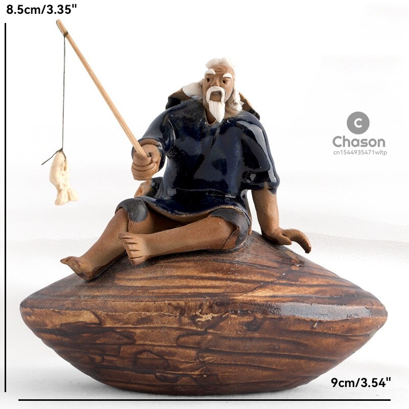 Keramische Fischerboot-Figuren für Aquarium Fischtank Landschaft Bonsai Steingarten Ornament Dekoration Feengarten Wohnkultur
