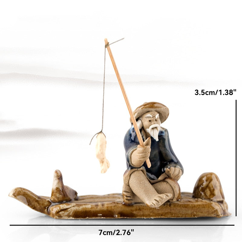 Keramische Fischerboot-Figuren für Aquarium Fischtank Landschaft Bonsai Steingarten Ornament Dekoration Feengarten Wohnkultur