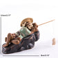 Keramische Fischerboot-Figuren für Aquarium Fischtank Landschaft Bonsai Steingarten Ornament Dekoration Feengarten Wohnkultur