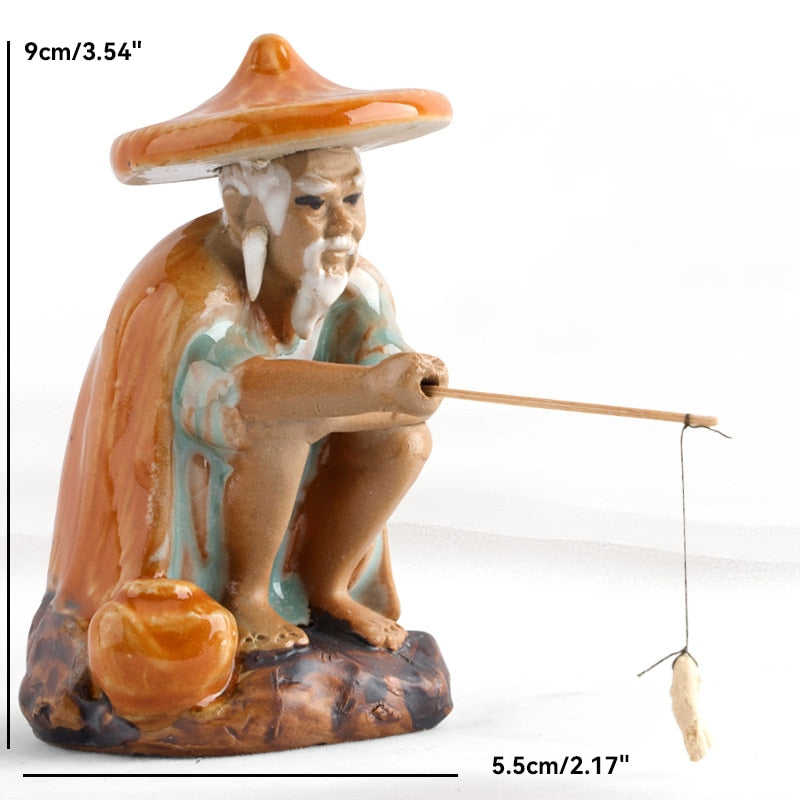 Keramische Fischerboot-Figuren für Aquarium Fischtank Landschaft Bonsai Steingarten Ornament Dekoration Feengarten Wohnkultur