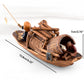 Keramische Fischerboot-Figuren für Aquarium Fischtank Landschaft Bonsai Steingarten Ornament Dekoration Feengarten Wohnkultur