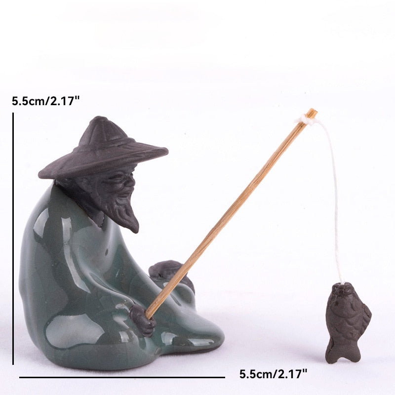 Keramische Fischerboot-Figuren für Aquarium Fischtank Landschaft Bonsai Steingarten Ornament Dekoration Feengarten Wohnkultur