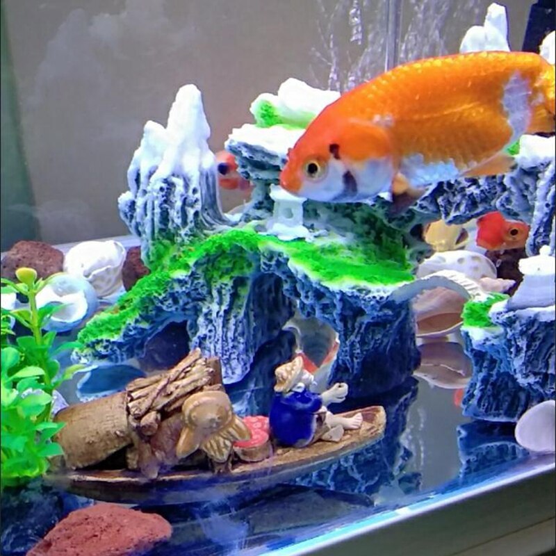 Keramische Fischerboot-Figuren für Aquarium Fischtank Landschaft Bonsai Steingarten Ornament Dekoration Feengarten Wohnkultur