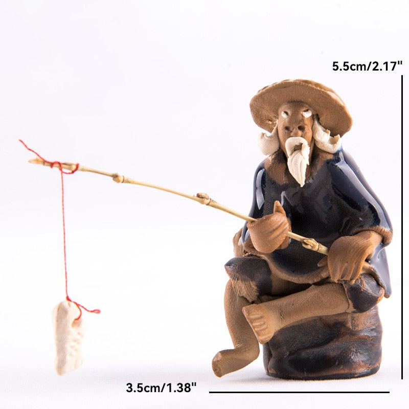 Keramische Fischerboot-Figuren für Aquarium Fischtank Landschaft Bonsai Steingarten Ornament Dekoration Feengarten Wohnkultur