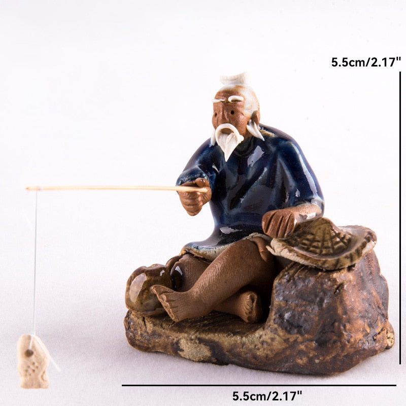 Keramische Fischerboot-Figuren für Aquarium Fischtank Landschaft Bonsai Steingarten Ornament Dekoration Feengarten Wohnkultur