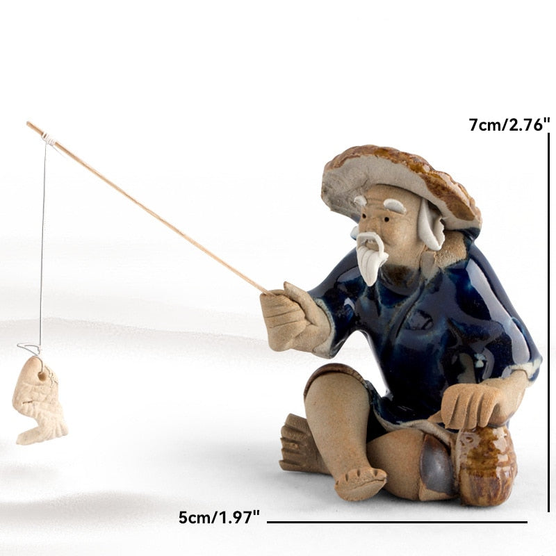 Keramische Fischerboot-Figuren für Aquarium Fischtank Landschaft Bonsai Steingarten Ornament Dekoration Feengarten Wohnkultur