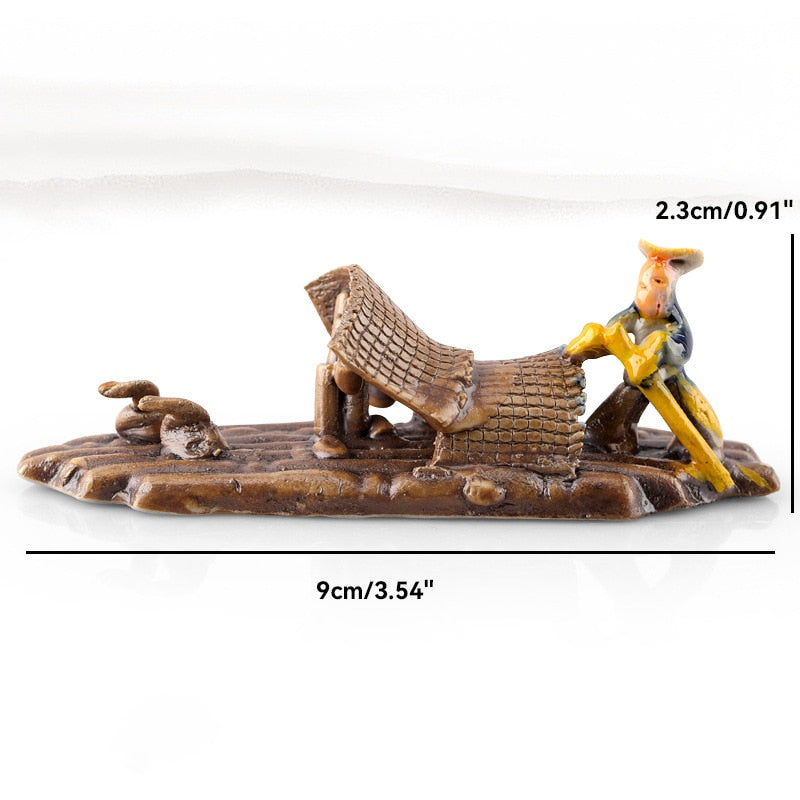 Keramische Fischerboot-Figuren für Aquarium Fischtank Landschaft Bonsai Steingarten Ornament Dekoration Feengarten Wohnkultur