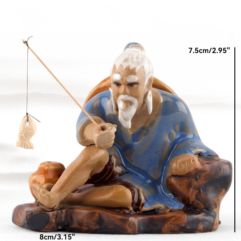 Keramische Fischerboot-Figuren für Aquarium Fischtank Landschaft Bonsai Steingarten Ornament Dekoration Feengarten Wohnkultur
