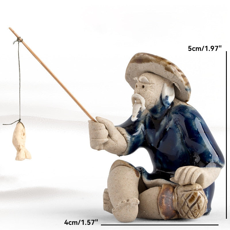 Keramische Fischerboot-Figuren für Aquarium Fischtank Landschaft Bonsai Steingarten Ornament Dekoration Feengarten Wohnkultur