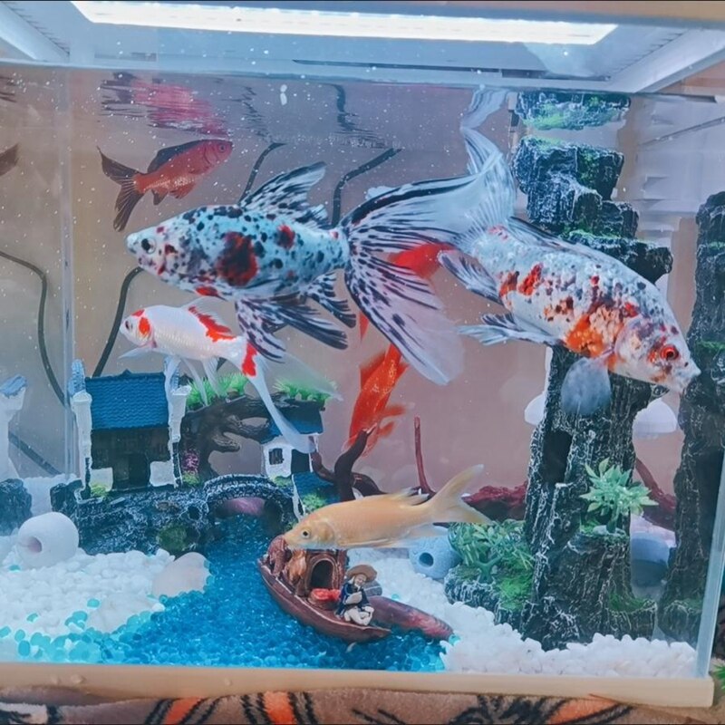 Keramische Fischerboot-Figuren für Aquarium Fischtank Landschaft Bonsai Steingarten Ornament Dekoration Feengarten Wohnkultur