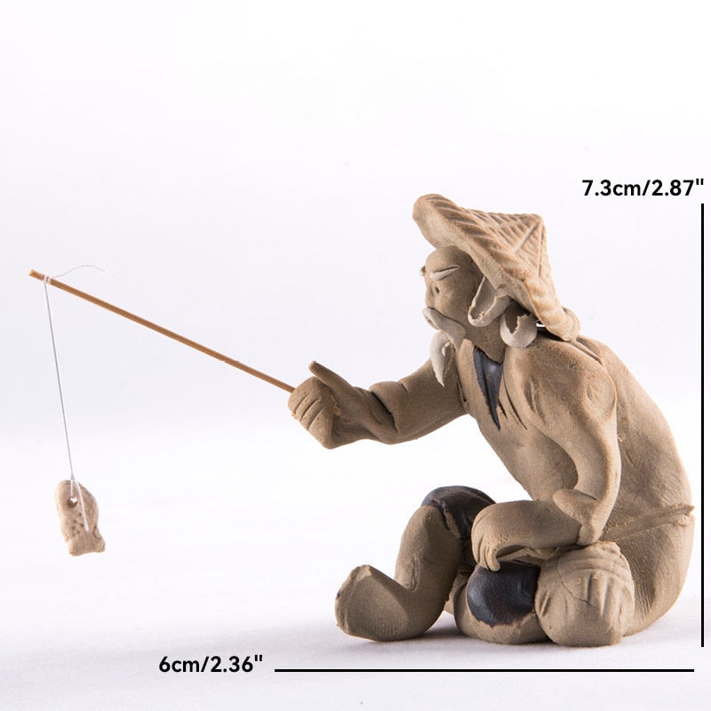 Keramische Fischerboot-Figuren für Aquarium Fischtank Landschaft Bonsai Steingarten Ornament Dekoration Feengarten Wohnkultur