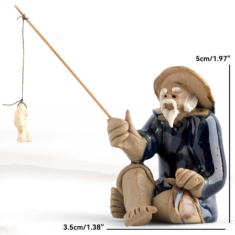 Keramische Fischerboot-Figuren für Aquarium Fischtank Landschaft Bonsai Steingarten Ornament Dekoration Feengarten Wohnkultur