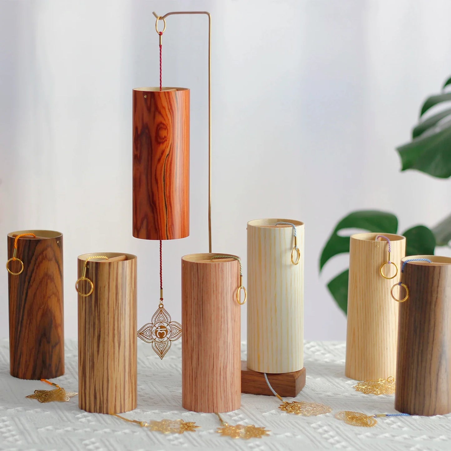 Frendorf | Chakra Chimes | Bambus Windglocke für Meditation und Entspannung | Harmonische Windglocke für draußen