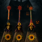 Frendorf | Hexenbesen Halloween Dekoration – Gruselig rustikaler Hexenbesen – 90 cm Requisite für Cosplay, Geisterhaus & Partydekoration – Klassisches Halloween-Zubehör für Innen- & Außenausstellung