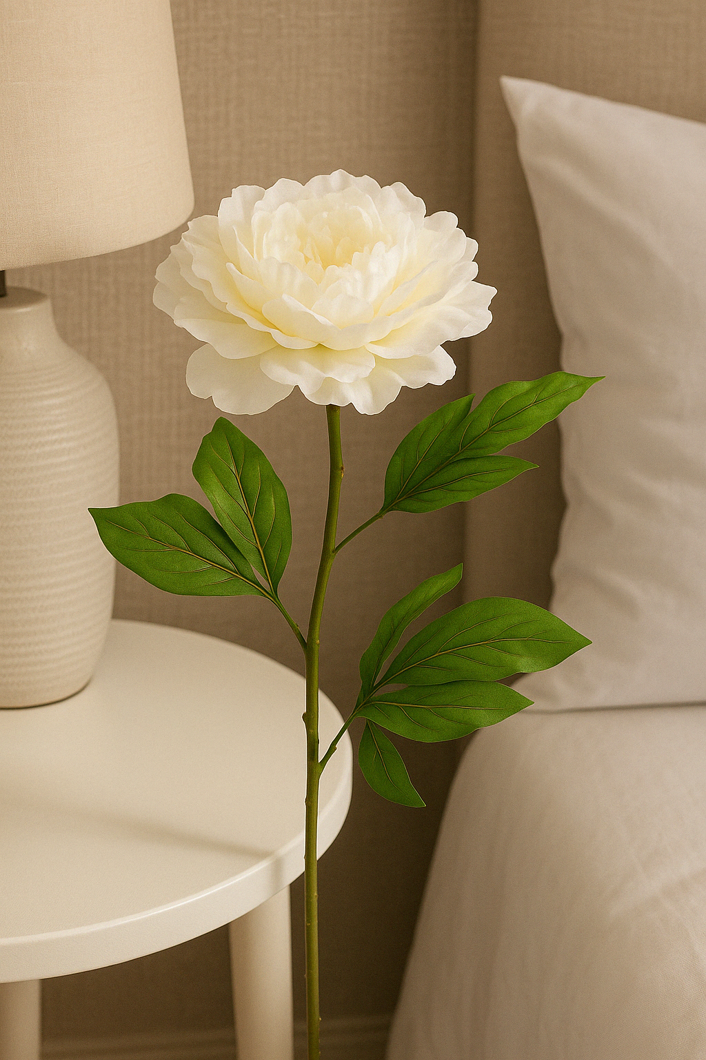 Frendorf | Blühende Pfingstrose Groß Ivory 77 cm - Realistische Künstliche Pfingstrose mit Weichen Ivory-Blüten - Perfekt für Blumenarrangements, Sträuße, Kränze und Wohnkultur - Langlebig und Pflegeleicht