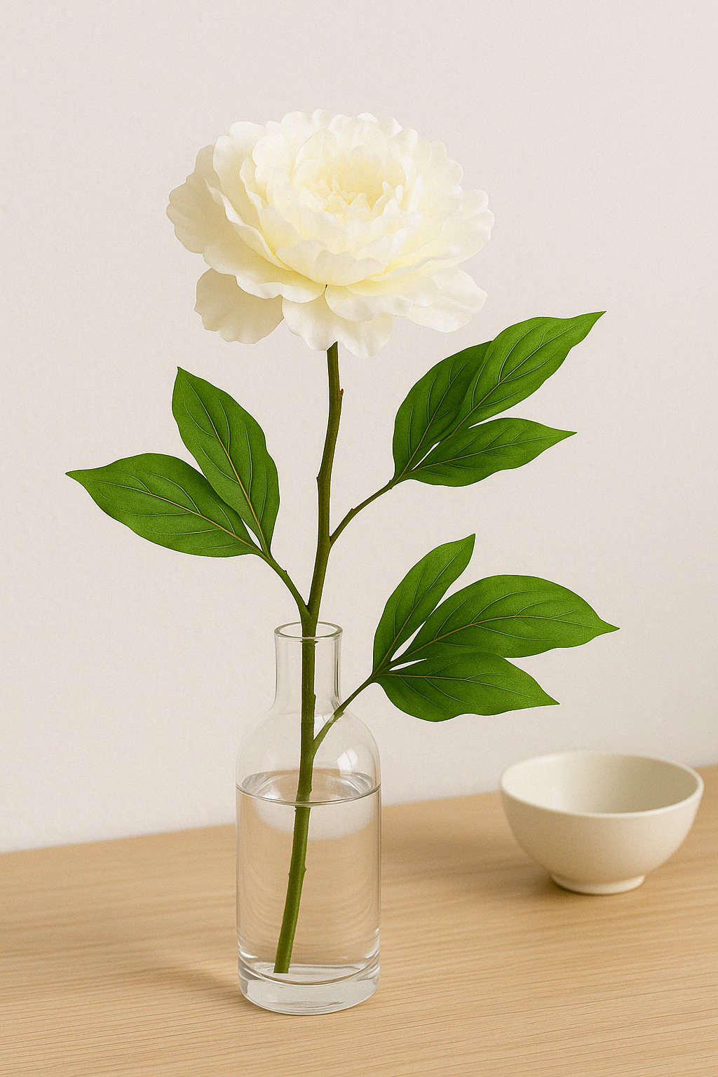 Frendorf | Blühende Pfingstrose Groß Ivory 77 cm - Realistische Künstliche Pfingstrose mit Weichen Ivory-Blüten - Perfekt für Blumenarrangements, Sträuße, Kränze und Wohnkultur - Langlebig und Pflegeleicht