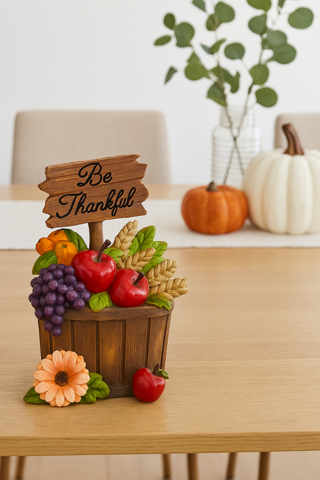 Frendorf | "Thanks for the Harvest" Topf mit LED - Dekorativer Herbst-Topf mit warmem LED-Licht - Perfekt für herbstliche Heimdekoration, Tischmittelstücke und saisonale Displays