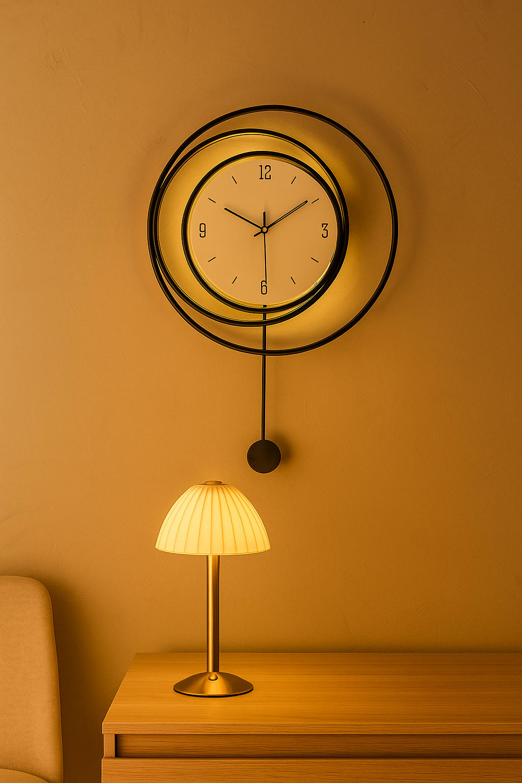 Frendorf | SilentGlow – Minimalistische runde Wanduhr mit deutlichen Ziffern und leisem Uhrwerk