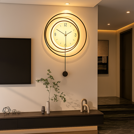 Frendorf | SilentGlow – Minimalistische runde Wanduhr mit deutlichen Ziffern und leisem Uhrwerk