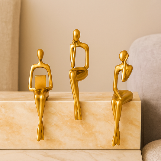 Frendorf | MindMuse – Goldene abstrakte Denkerstatuen in einzigartigen künstlerischen Positionen