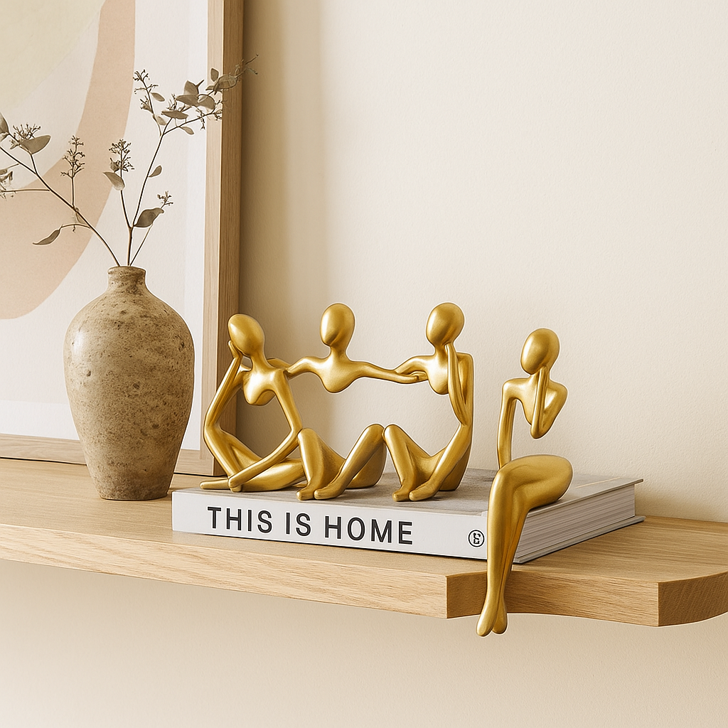 Frendorf | MindMuse – Goldene abstrakte Denkerstatuen in einzigartigen künstlerischen Positionen