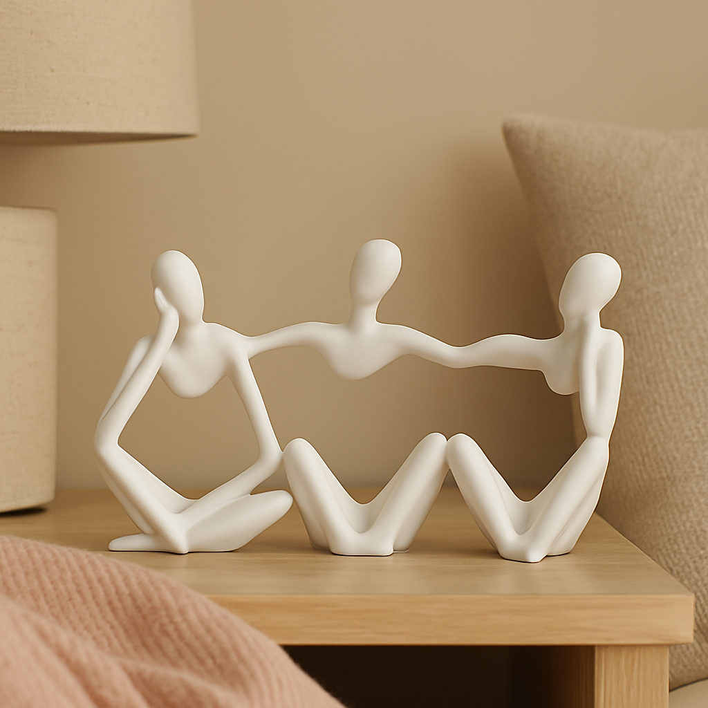 Frendorf | MindMuse – Goldene abstrakte Denkerstatuen in einzigartigen künstlerischen Positionen