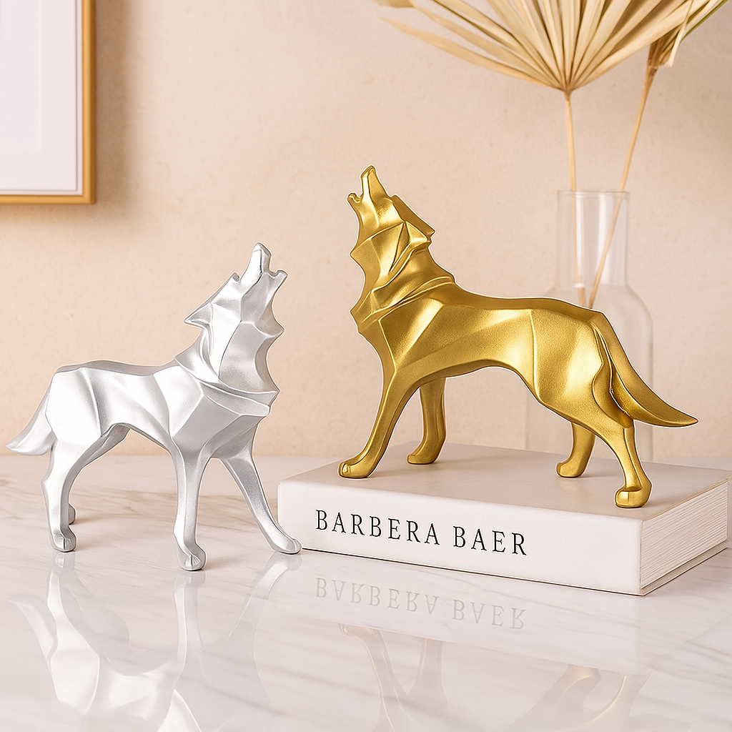 Frendorf | LupoForm – Geometrische Ulvenstatue mit scharfkantigem Design für moderne Räume