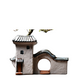 Chinesisches Antikes Haus Retro Gebäude Keramischer Blumentopf Dekoration Garten Bonsai Figuren Miniaturen Hausverzierungen Kostenloser Versand