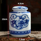 Chinesisch blau-weiße Porzellan Keramiken Teedose Tieguanyin versiegelte Behälter Reise Teebeutel Aufbewahrungsbox Kaffee Dose