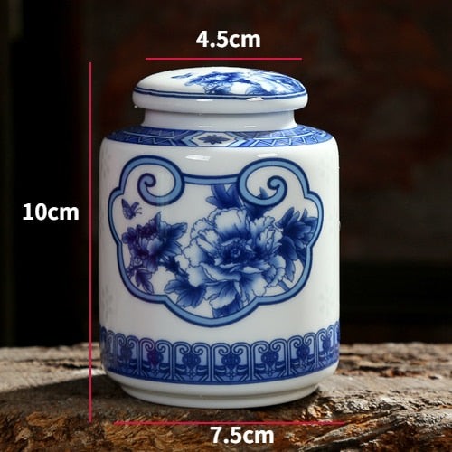 Chinesisch blau-weiße Porzellan Keramiken Teedose Tieguanyin versiegelte Behälter Reise Teebeutel Aufbewahrungsbox Kaffee Dose