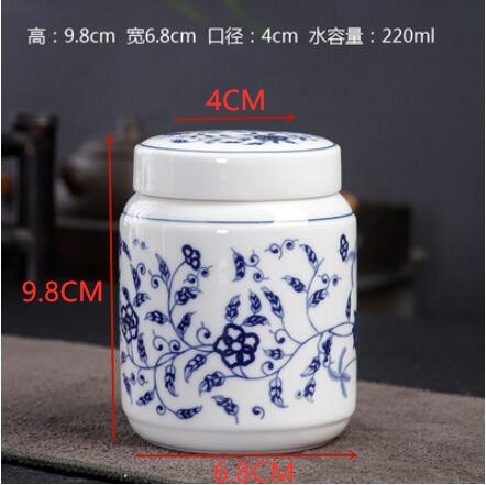 Chinesisch blau-weiße Porzellan Keramiken Teedose Tieguanyin versiegelte Behälter Reise Teebeutel Aufbewahrungsbox Kaffee Dose