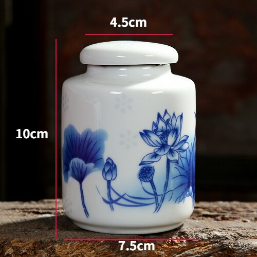 Chinesisch blau-weiße Porzellan Keramiken Teedose Tieguanyin versiegelte Behälter Reise Teebeutel Aufbewahrungsbox Kaffee Dose