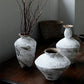 Chinesische Zen-Keramikvase, Wohnzimmer, Teezimmer, Studienblumenarrangement, Wabi-Sabi, Windhandgemacht, Vintage, Grobe Keramik,
