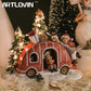 Weihnachtsdekorationen für das Zuhause Weihnachtsauto-Innendekor Figurine Weihnachtsmann Skulpturen mit Nachtlichtern Wachfigur Geschenke Neu