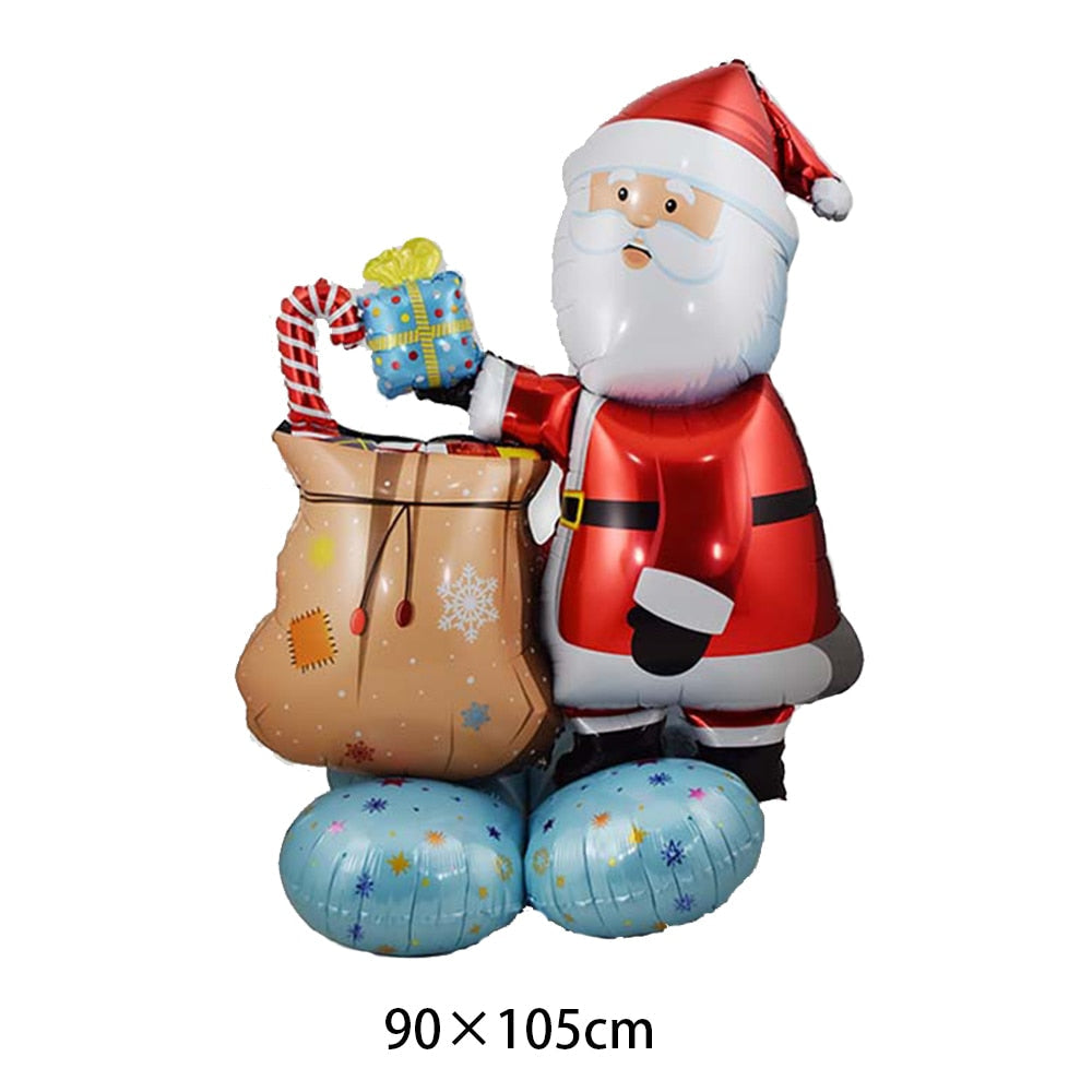 Weihnachtsfolie Santa Claus Ballons Schneemann Elch Weihnachtsbaum Ballons für Weihnachten aufblasbare Partydekorationen Wohnpartydesign