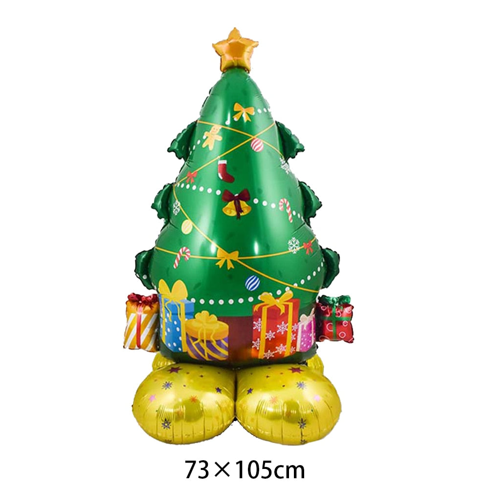 Weihnachtsfolie Santa Claus Ballons Schneemann Elch Weihnachtsbaum Ballons für Weihnachten aufblasbare Partydekorationen Wohnpartydesign