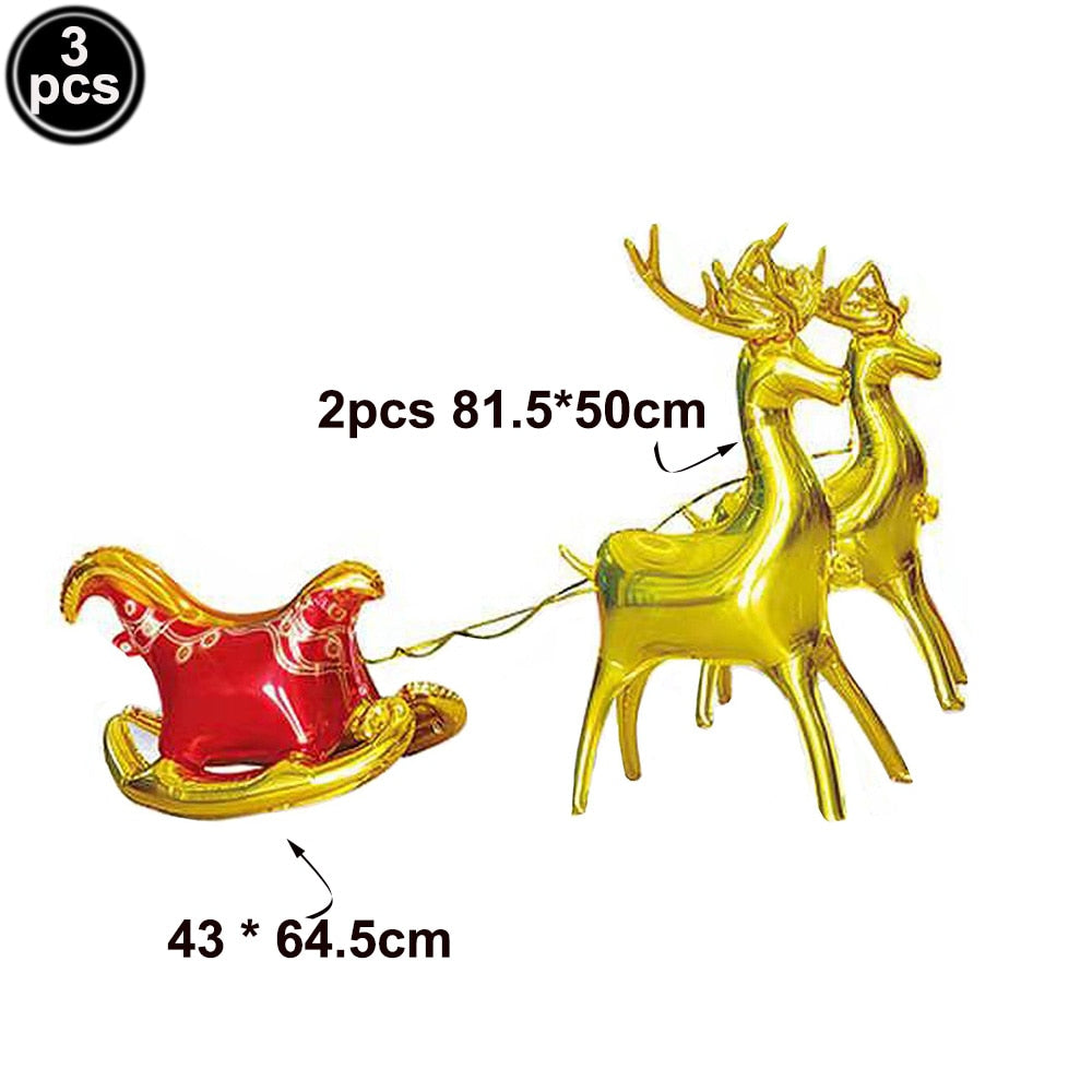 Weihnachtsfolie Santa Claus Ballons Schneemann Elch Weihnachtsbaum Ballons für Weihnachten aufblasbare Partydekorationen Wohnpartydesign
