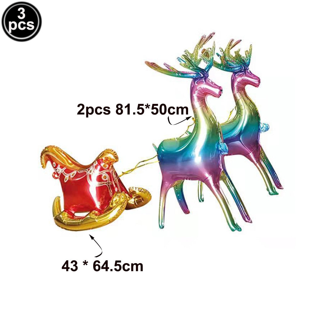 Weihnachtsfolie Santa Claus Ballons Schneemann Elch Weihnachtsbaum Ballons für Weihnachten aufblasbare Partydekorationen Wohnpartydesign