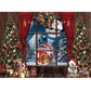 Weihnachtsfotografie Hintergrund Fotokall Fenster Baum Geschenk Baby Porträt Party Dekor Hintergrund Fotostudio