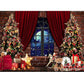 Weihnachtsfotografie Hintergrund Fotokall Fenster Baum Geschenk Baby Porträt Party Dekor Hintergrund Fotostudio