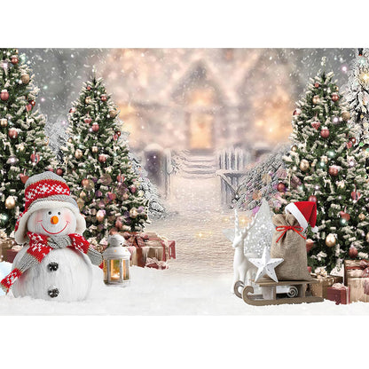 Weihnachtsfotografie Hintergrund Fotokall Fenster Baum Geschenk Baby Porträt Party Dekor Hintergrund Fotostudio